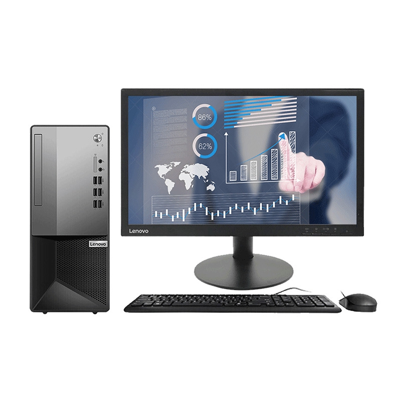 联想 扬天M4900TS 台式机 i3-10105/8G/1T+128G/集显/无驱/13.6L中机箱/19.5寸